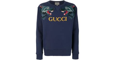 gucci wolf head appliqué sweatshirt|Gucci Wolf Head Appliqué Sweatshirt .